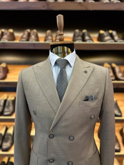 Костюм МИР 2-ка двубортный Бежевый