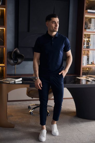 Футболка поло ГИО Темно-синяя