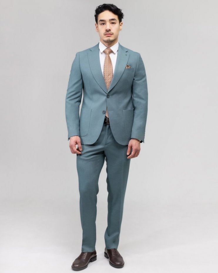 Яркий мужской костюм 2-ка Mazaltovman бирюзовый