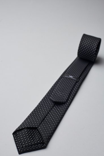 Мужской галстук Черный в белую крапинку