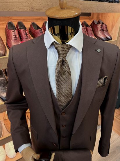 Костюм MAZALTOVMAN 3-ка премиум Коричневый фактурный