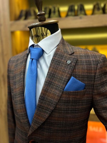 Пиджак MAZALTOVMAN премиум Оранжевый в клетку кэжуал